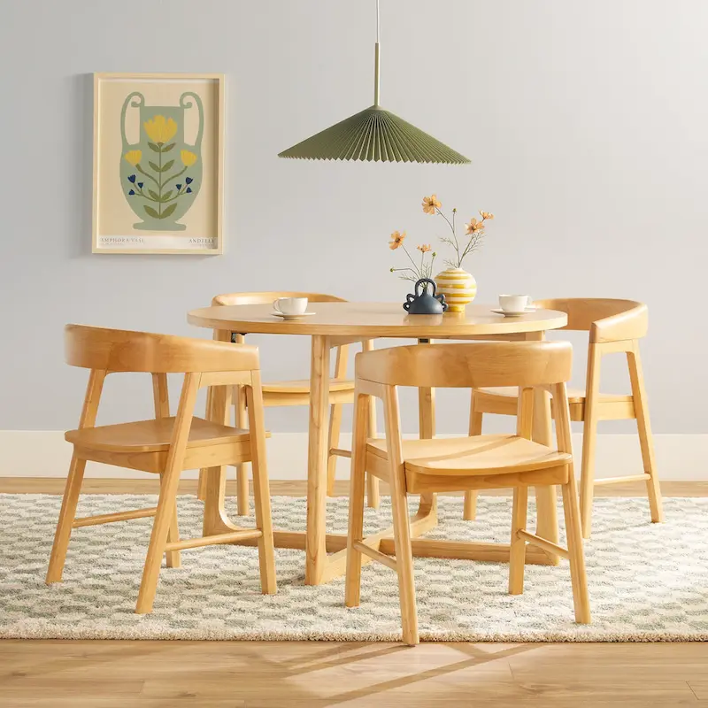 Middlebrook 5 Piece Dining Table Set with Solid Wood Chairs