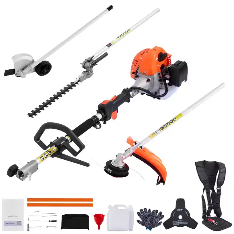 VEVOR Gas Hedge Trimmer, 2 Cycle Gas Power Handheld Hedge Trimmer, 4-in-1 26cc Weed Eater with Protective Gear Set,Multicolor