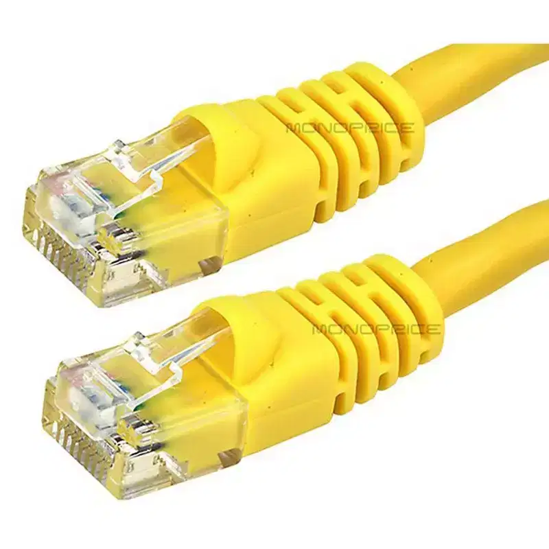 Monoprice Cat6 Ethernet Patch Cable - 3 Feet - Yellow | Network Internet Cord - RJ45, Stranded, 550Mhz, UTP, Pure Bare Copper Wire, 24AWG
