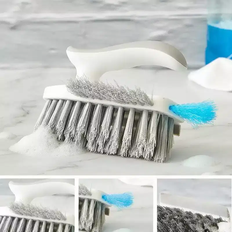 The Lakeside Collection 4-In-1 Cleaning Brush and Corner Scrubber - Perfect For Tile And Grout -