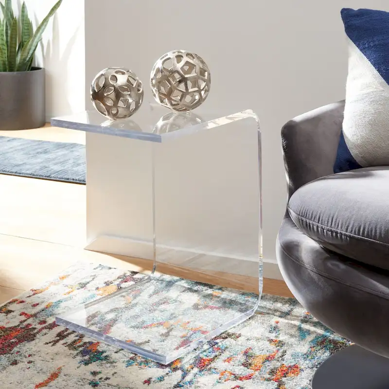 SAFAVIEH Willa Acrylic Clear Side Table - 13.5 W x 15.5 L x 20.4 H - 14Wx16Dx20H
