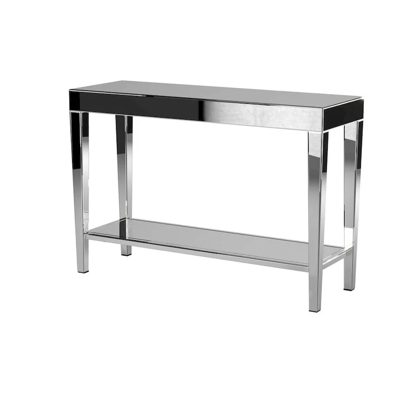 Allan Andrews Mirrored Console Table with Bottom Shelf