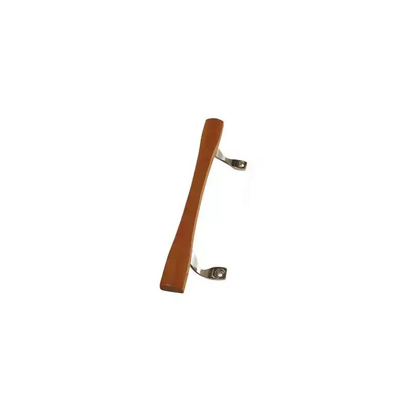 Brixwell Patio Door Handle Set, 6-5/8 Center to Center, Surface Mount Wood Handle, Zinc Bracket with Chrome Finish