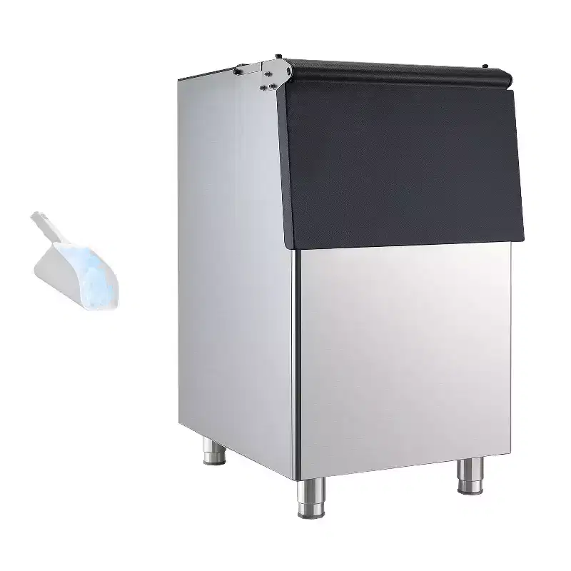 VEVOR Commercial Ice Maker Storage Bin, 250 LBS Capacity Ice-Bin, Commercial Ice Storage Bin with Adjustable Anti-slip Rubber Feet, Silver
