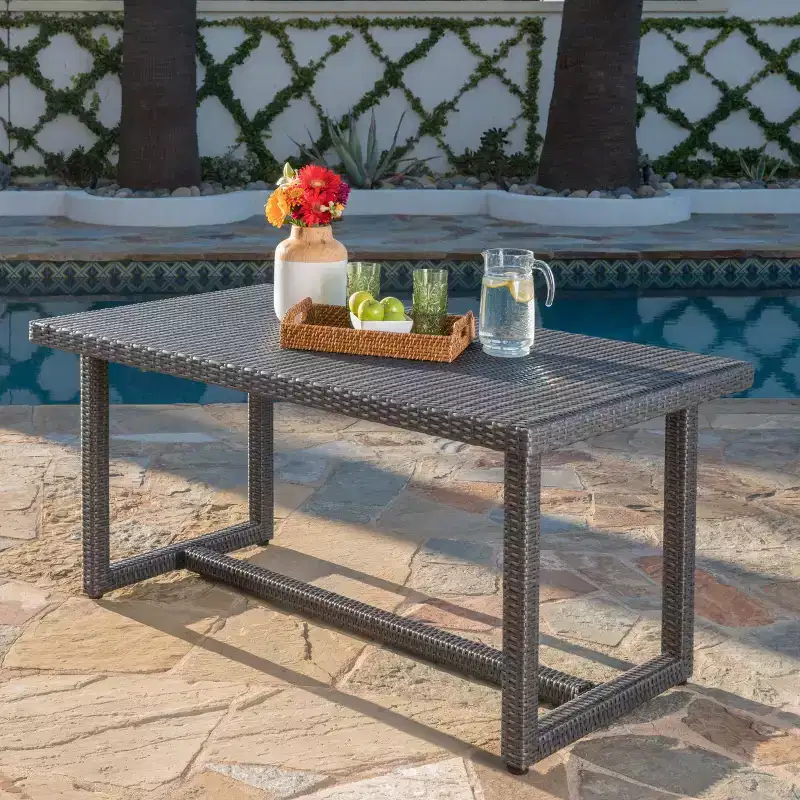 Christopher Knight Home Avianna Outdoor 59 Wicker Weave Dining Table