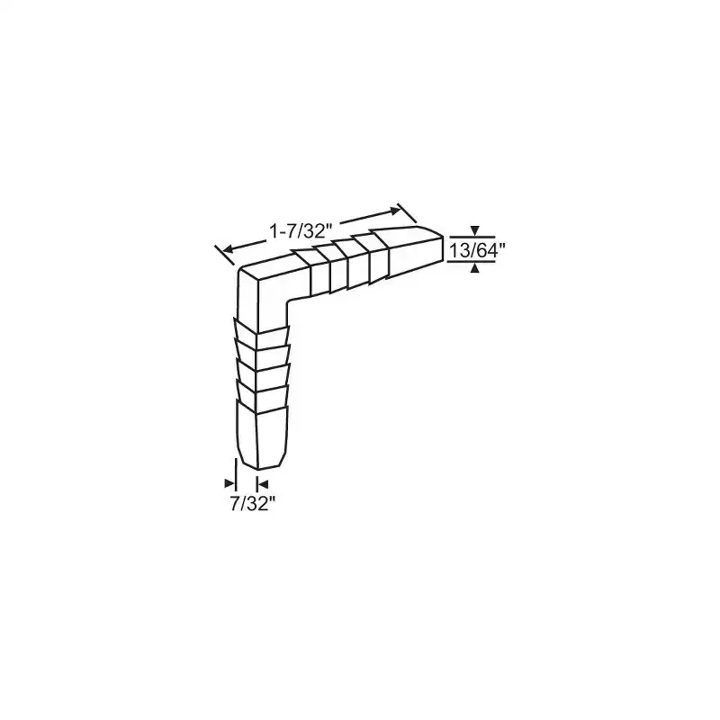 Brixwell Corner Key Window Hardware, Nylon Material, 1-7/32 Top Arm Length, 13/64 Thickness, 7/32 Bottom Leg Width, White Finish