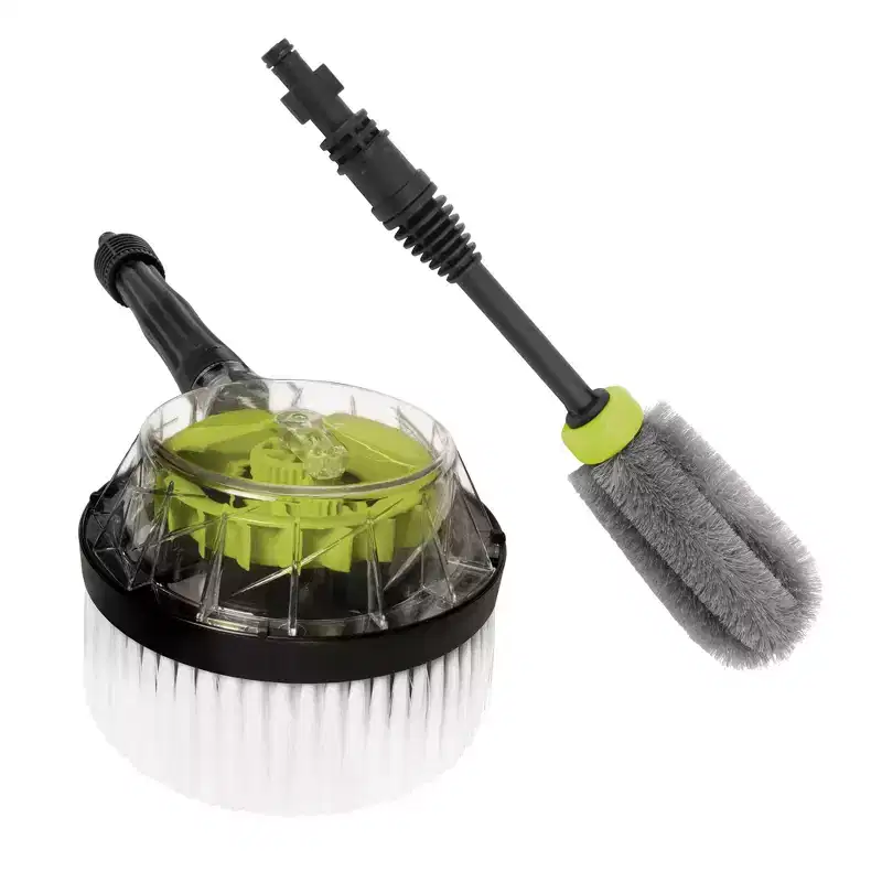 Sun Joe Car Cleaning Accessory Kit for Pressure Washer SPX Series with Wheel Rim Rotary Wash Brushes for Auto and Outdoor Surfaces, Green, SPX-CCK
