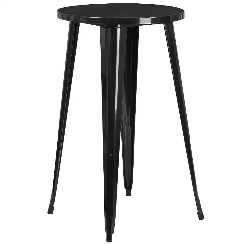 Emma and Oliver Commercial Grade 24 Round Colorful Metal Indoor-Outdoor Bar Height Dining Table