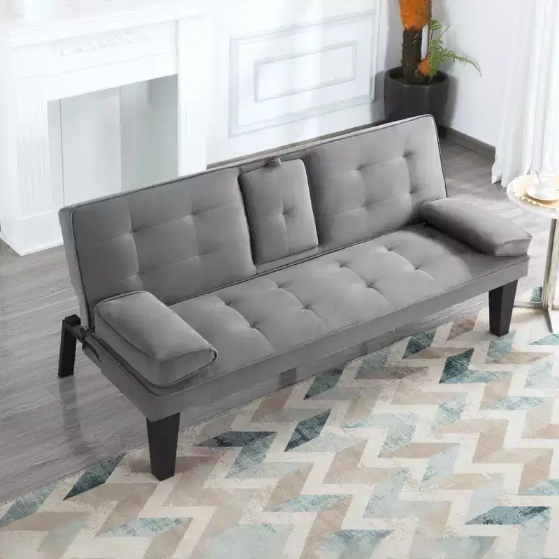 65in Modern Design Sleeper Sofa Bed Easy-Convertible Couch