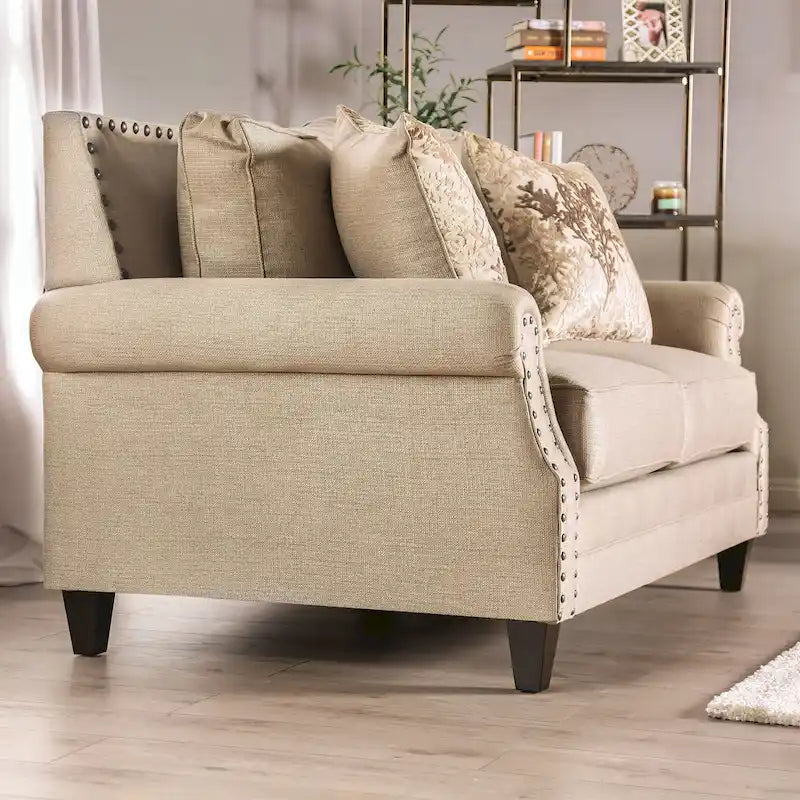 Furniture of America Qyn Traditional Beige 2-piece Living Room Set