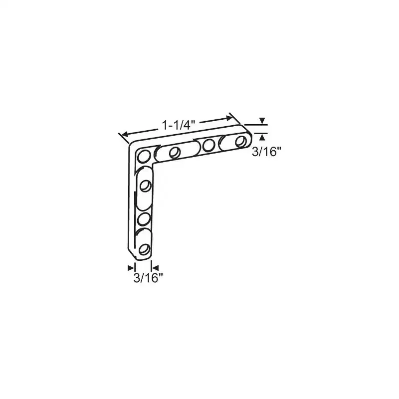 Brixwell Corner Key Window Hardware, 1-1/4 Arm Length, 3/16 Thickness, Zinc Material With Gray Finish