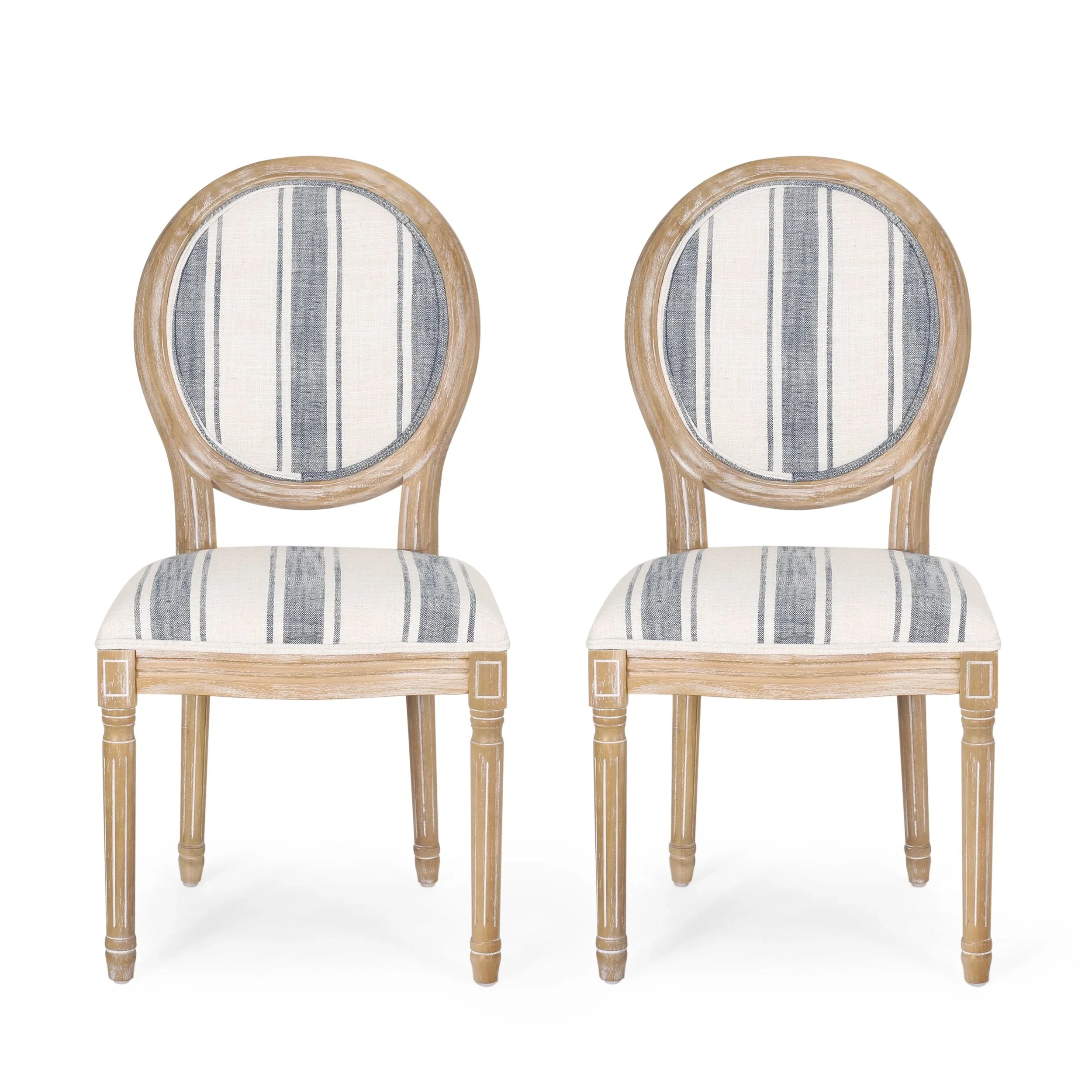 French Country Fabric Dining Chairs - NH419413