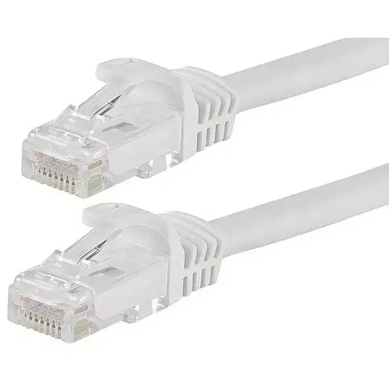 Monoprice Cat6 Ethernet Patch Cable - 14 Feet - White | Network Internet Cord - RJ45, Stranded, 550Mhz, UTP, Pure Bare Copper Wire, 24AWG - Flexboot