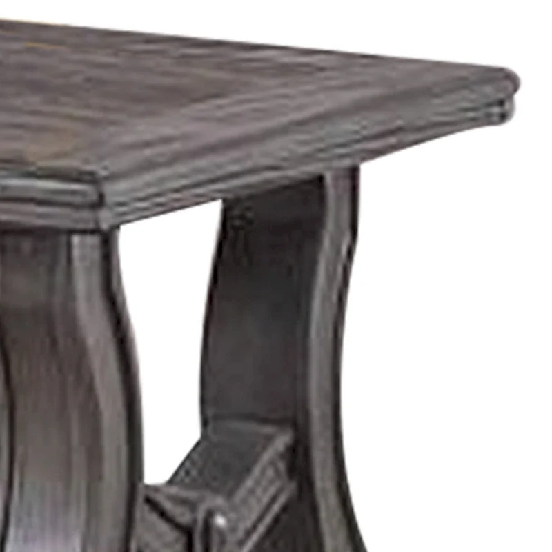 Jax 26 Inch Contemporary End Table, Flared Legs, Beveled, Platinum Gray