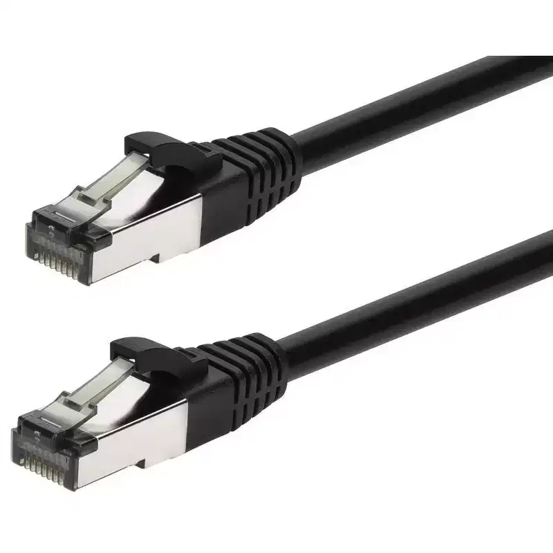 Monoprice Cat8 Patch Cable - 7 Feet - Black | Double Shielded (S/FTP), 28AWG, 2GHz, 40G, Pure Bare Copper, Snagless RJ45, Ethernet Cable