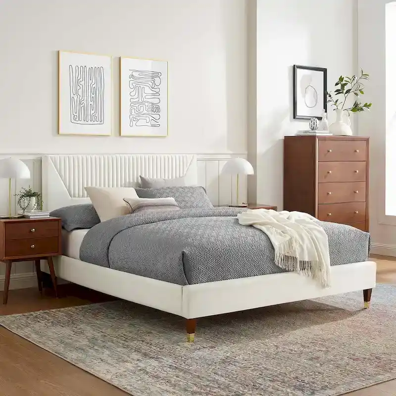 Channel Tufted Performance Velvet King Platform Bed