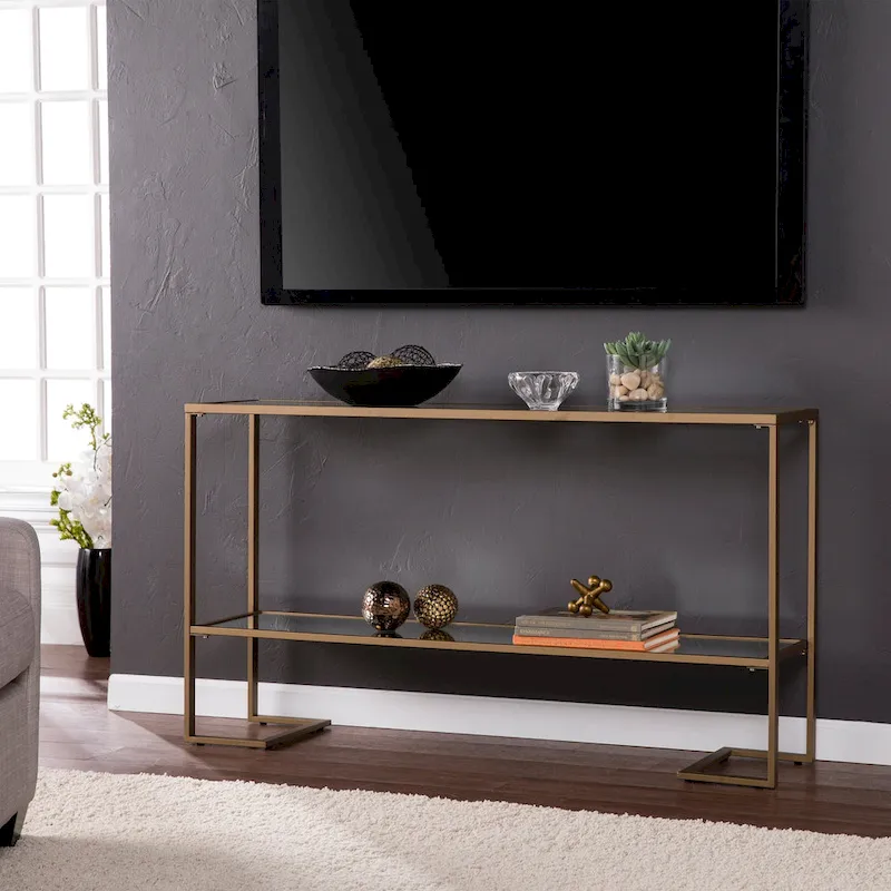 SEI Furniture Grant Glam Gold Matte Finish Console Table
