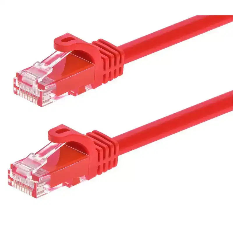 Monoprice Cat6 Ethernet Patch Cable - 2 Feet - Red | Network Internet Cord - RJ45, Stranded, 550Mhz, UTP, Pure Bare Copper Wire, 24AWG - Flexboot