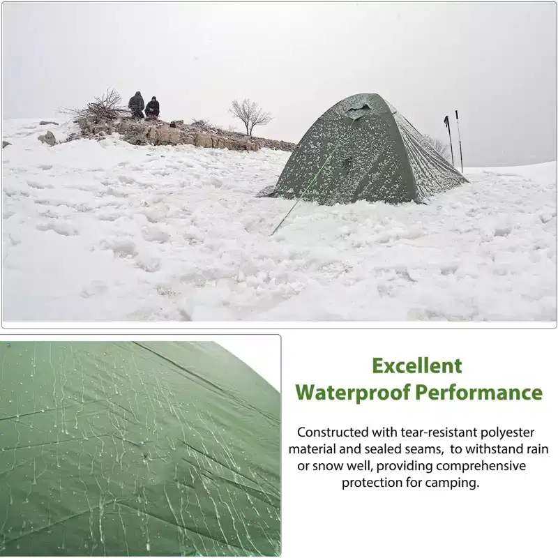 Ultralight 2 Person Backpacking Tent 4 Season Waterproof Camping Tent Double Layer Cold Weather Easy Set Up Tents for Family Camp,Hiking