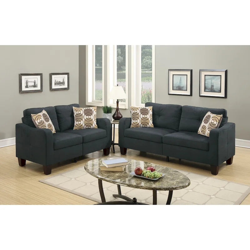2 Piece Sofa Set with Accent Pillows