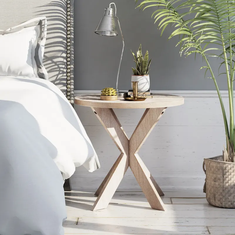 Farmhouse Cross Leg End Table