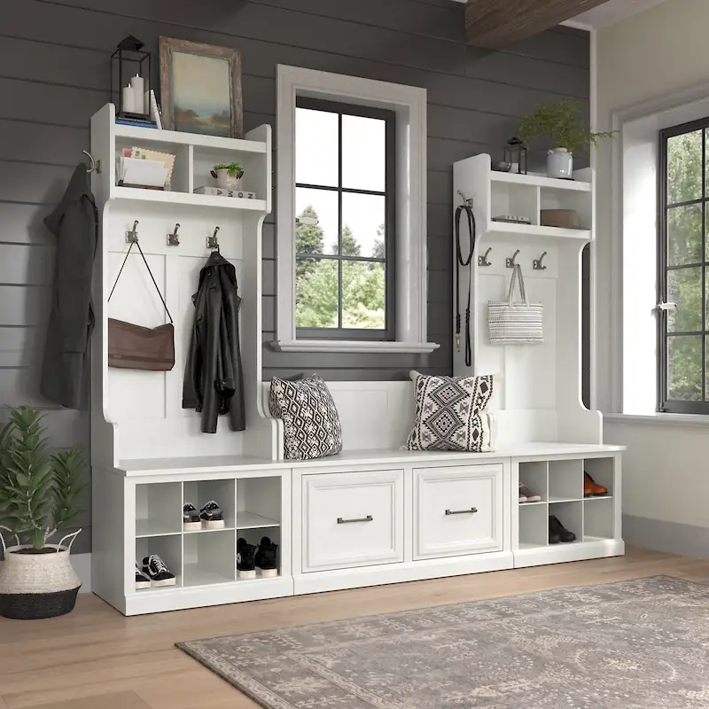 Woodland Hall Trees and Shoe Bench with Doors