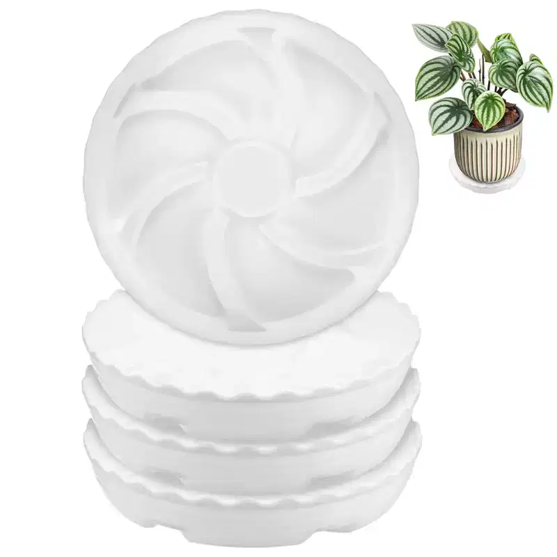 Unique Bargains Indoor Outdoor Heavy Duty Waterproof Plant Saucers 4 Pcs