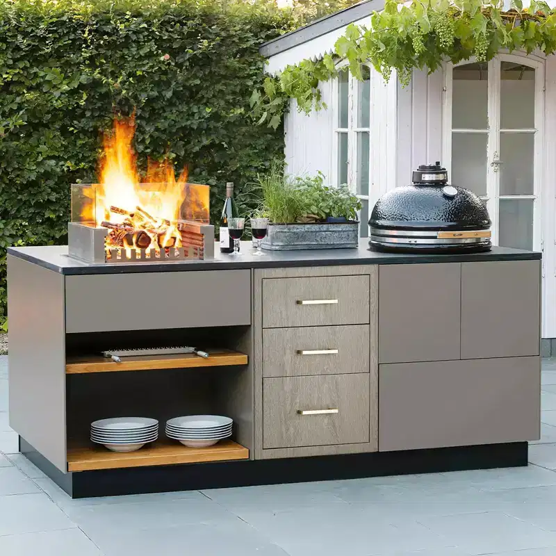 COZONY Heavy Duty Stainless Steel Triple Drawers, Flush Mount Outdoor Kitchen Organizer for BBQ Island & Patio