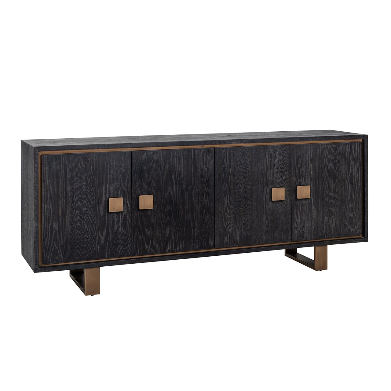 Black Sideboard with Brass Handles