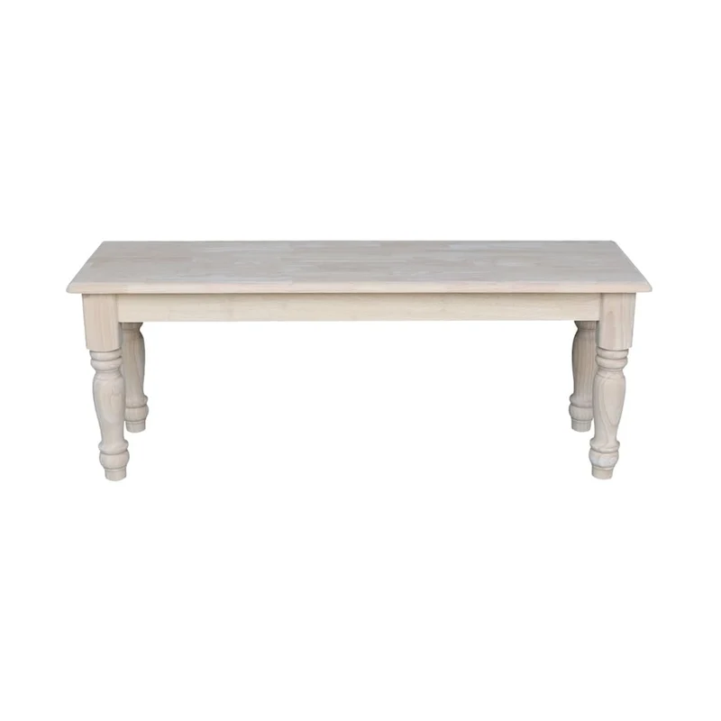 The Gray Barn Hester Gulch Unfinished Farmhouse Dining Bench, Solid Wood