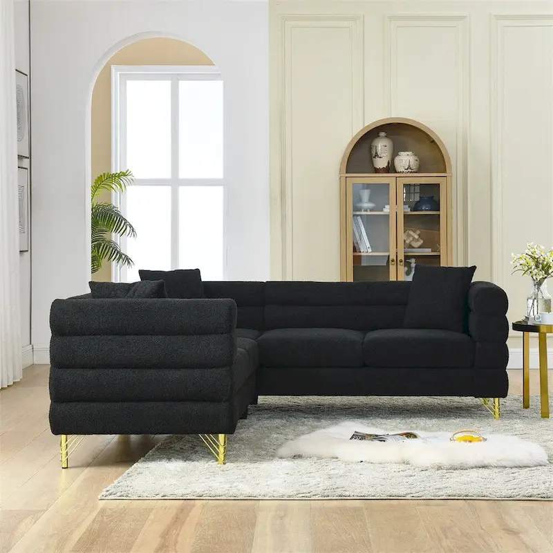 81.5-Inch Oversized 5-Seat L-Shaped Sectional Sofa with 3 Cushions