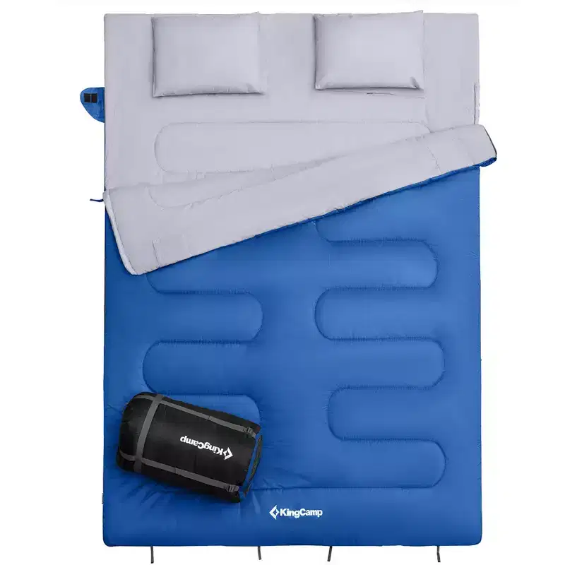 KingCamp 87x59 2 Person 20 Degree Family Couple Sleeping Bag w/2 Pillows
