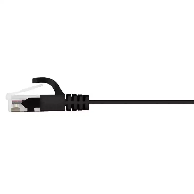 Monoprice Cat5e Ethernet Patch Cable - 10 Feet - Black | Network Internet Cord - RJ45, Flat,Stranded, 350Mhz, UTP, Pure Bare Copper Wire, 30AWG