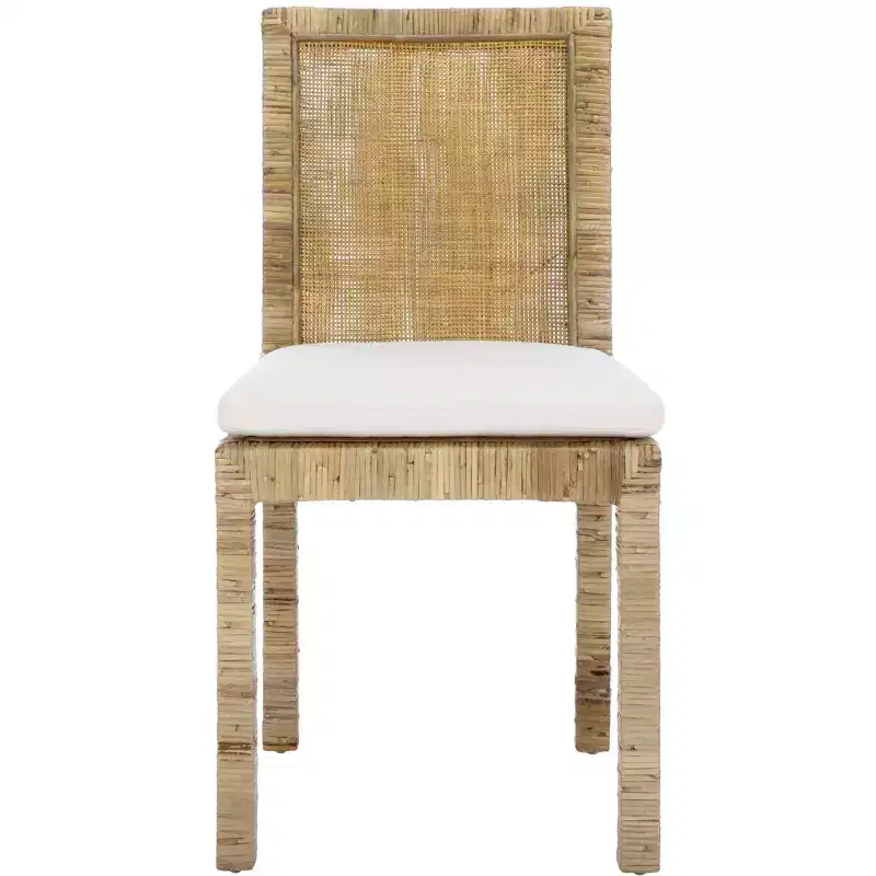 Cane Dining Chair with Cushion, Set of 2
