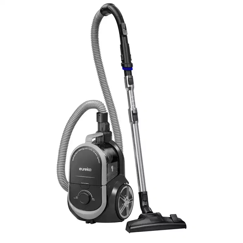 Eureka Bagless Canister Vacuum Black: HEPA Filter, Swivel Head, Electric, 2L Capacity, 19.7ft Cord, Hard Floor & Carpet Use