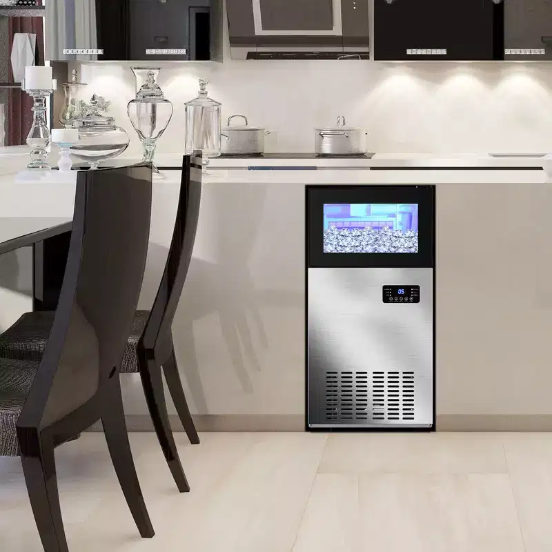 Tylza Built-in or Freestanding Ice Maker Undercounter, Household & Commercial 160Lbs/24H Stainless Steel