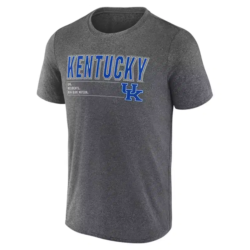 NCAA Kentucky Wildcats Men's Charcoal Heather Poly T-Shirt