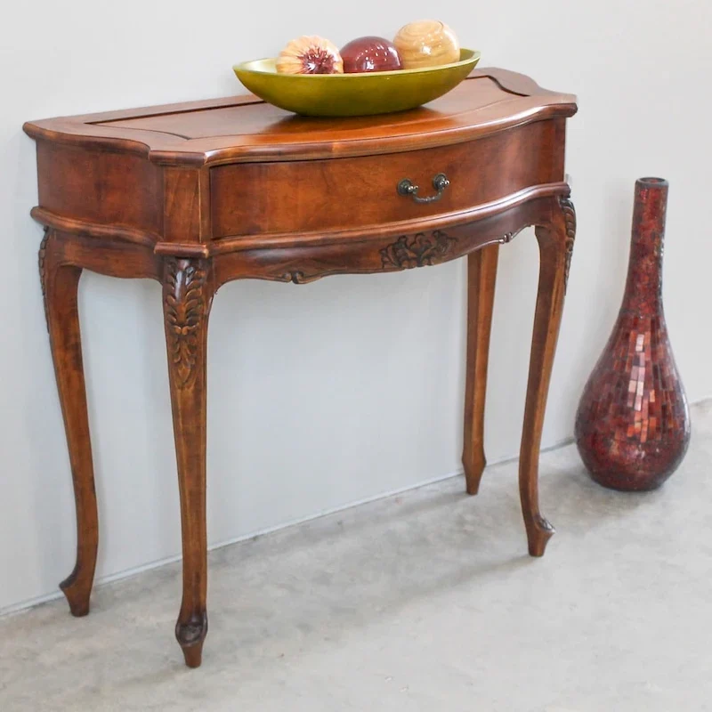 Hand Carved One Drawer Hall Table �C Solid Wood Console