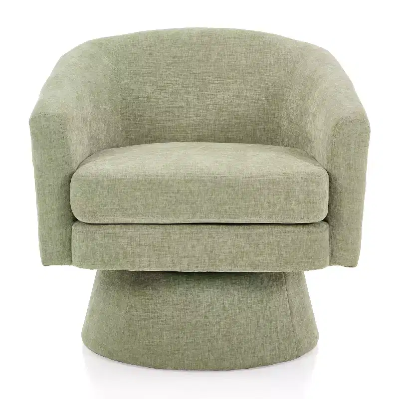 Contemporary 360 Swivel Chenille Upholstered Accent Chair with Cushion