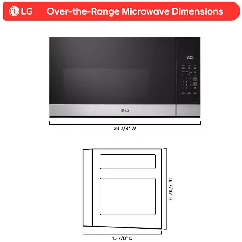 LG MVEM1621Y 1.6 Cu. Ft. Stainless Over-the-Range Microwave Oven