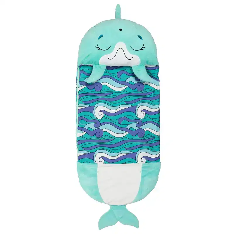 Happy Nappers: Pillow & Sleepy Sack: Large - Dolphin Disco - 66 x 30, 2-In-1: Plush Animal Opens To Sleeping Bag, Soft Play & Nap Character, Kids 7+