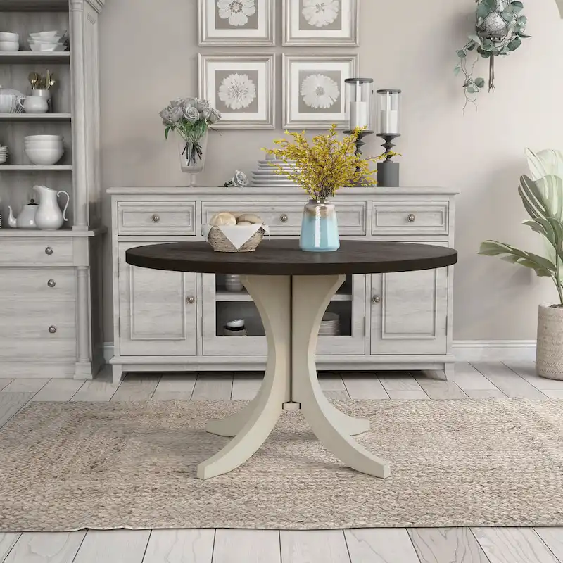 Furniture of America Joyfair Farmhouse White 47-inch Wood Dining Table