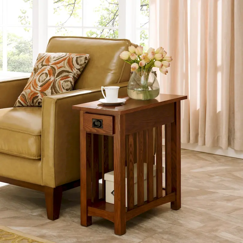 Leick Home Impeccable Transitional 1 Drawer End Table