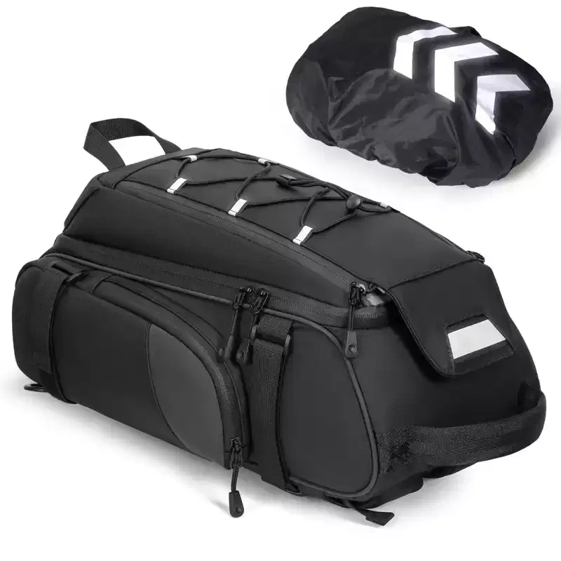 Narwey Bike Bags for Bicycle Rear Rack 15L Waterproof Bike Ebike Trunk Pannier Saddle Bag with Rain Cover Bike Accessories Backpack Shoulder Bag