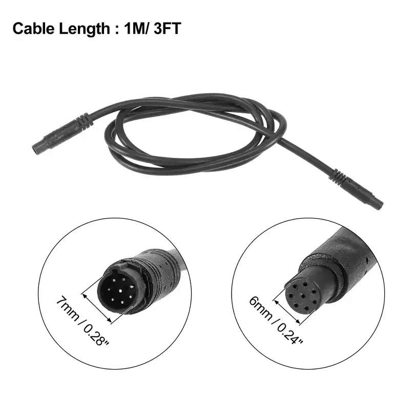 Unique Bargains 8 Pin Backup Camera Extension Cable for Dash Camera Cord Wires Car Rear View Camera 1Pc