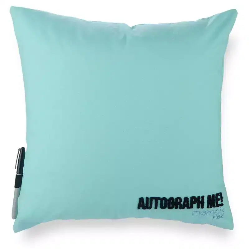 Memoi Boys Sports-Themed Summer Camp Autograph Pillow with Marker Sky Blue One Size