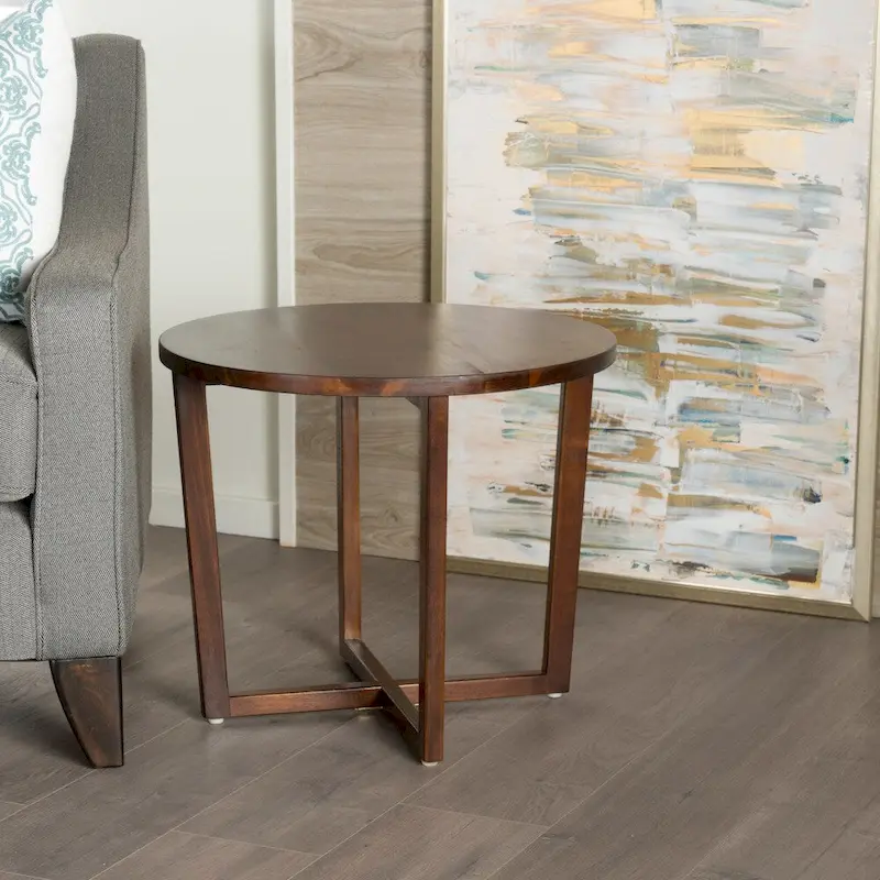 Tansy Round Acacia Wood End Table by Christopher Knight Home