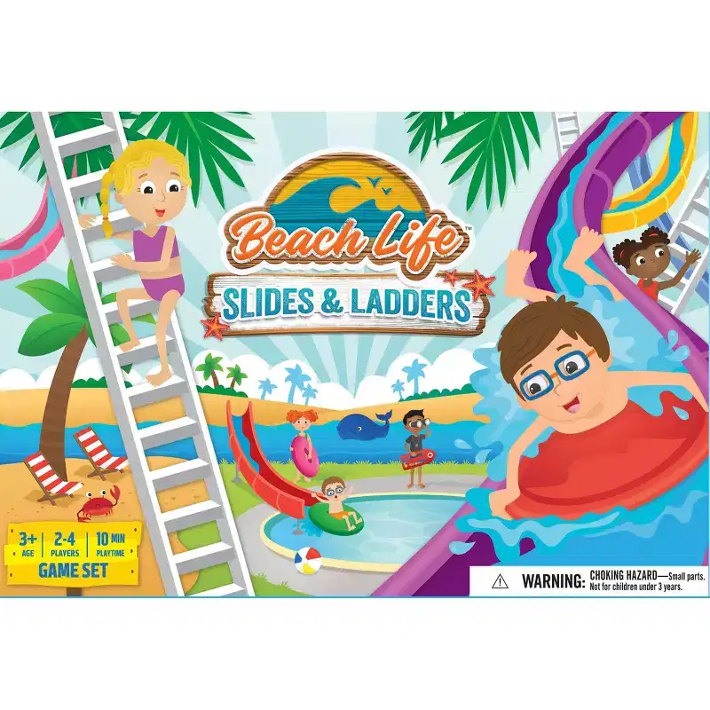 MasterPieces Beach Life - Slides & Ladders Family Board Game for Kids