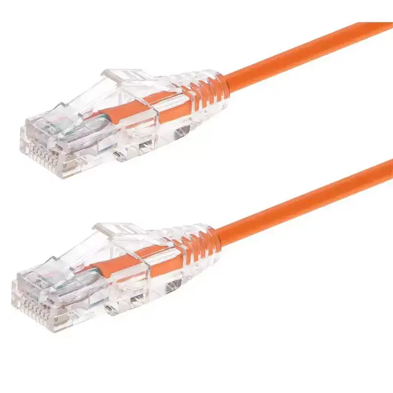 Monoprice Cat6 Ethernet Patch Cable - 10 feet - Orange, Snagless RJ45 Stranded 550MHz UTP CMR Riser Rated Pure Bare Copper Wire 28AWG - SlimRun Series