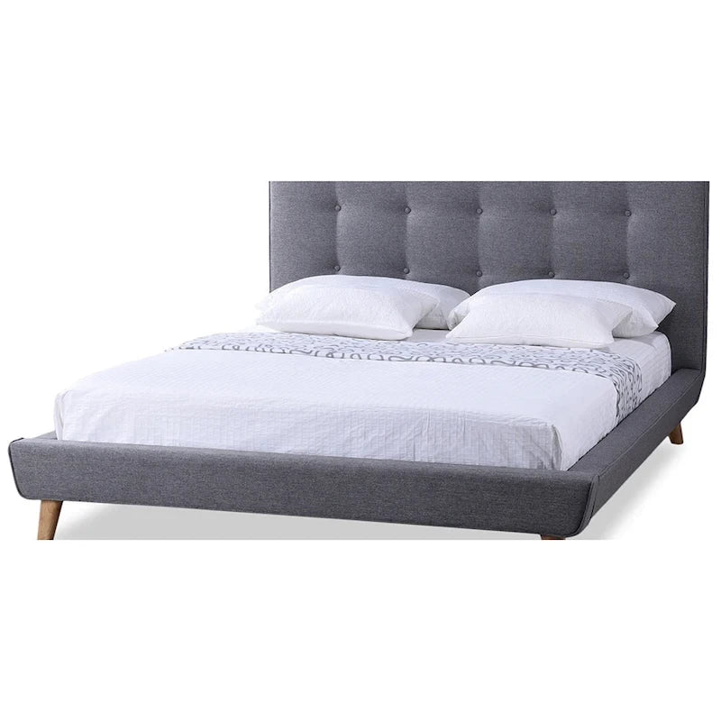 Carson Carrington Svinninge Mid-century Grey Upholstered Platform Bed